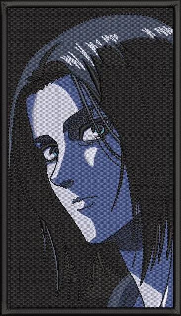  Eren Yeager Monochrome Portrait Embroidery  embroidery pattern preview