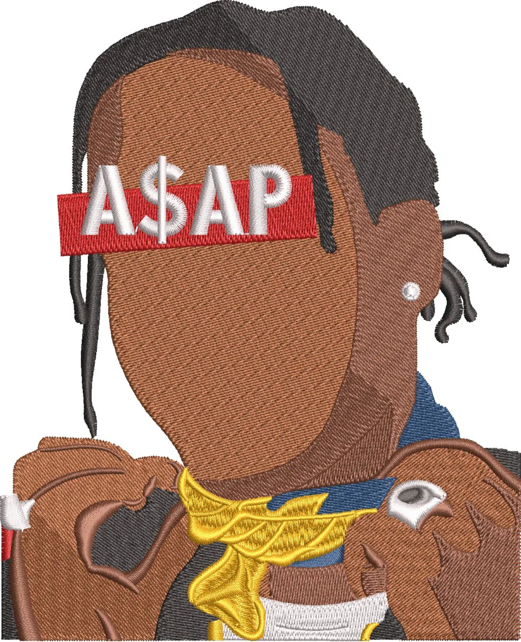  Faceless Portrait with ASAP Text  embroidery pattern preview