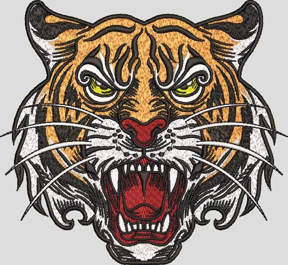  Fierce Tiger Head Embroidery  embroidery pattern preview