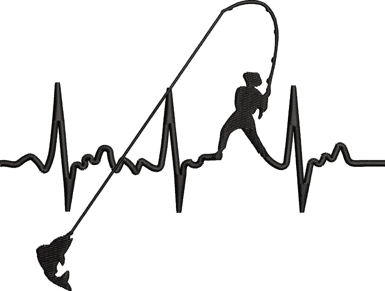  Fisherman with Heartbeat Line  embroidery pattern preview