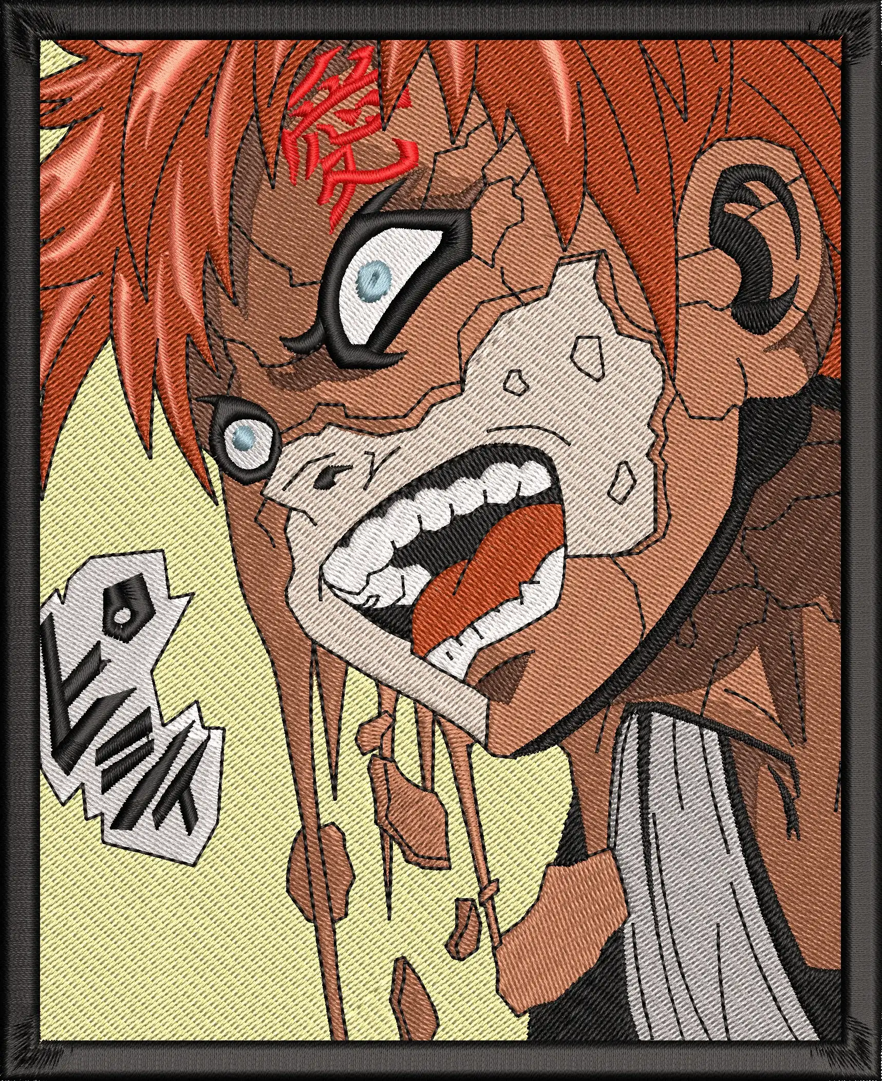  Gaara Sand Burst Embroidered Patch Style  embroidery pattern preview