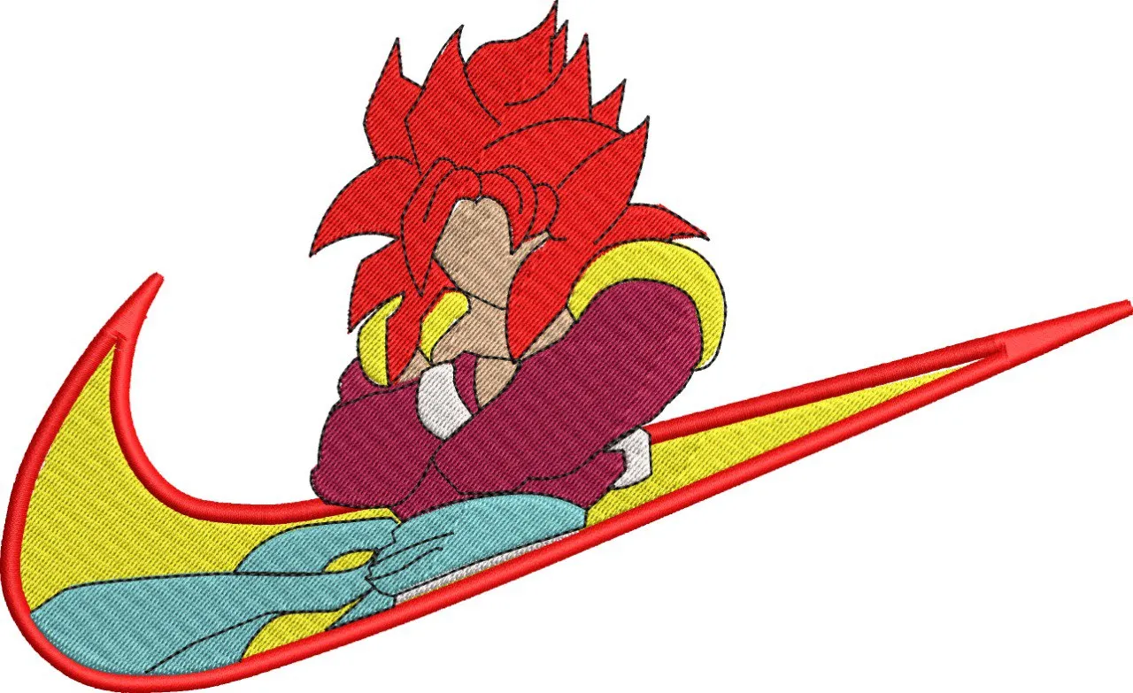  Gogeta Super Saiyan 4 in Nike Swoosh  embroidery pattern preview