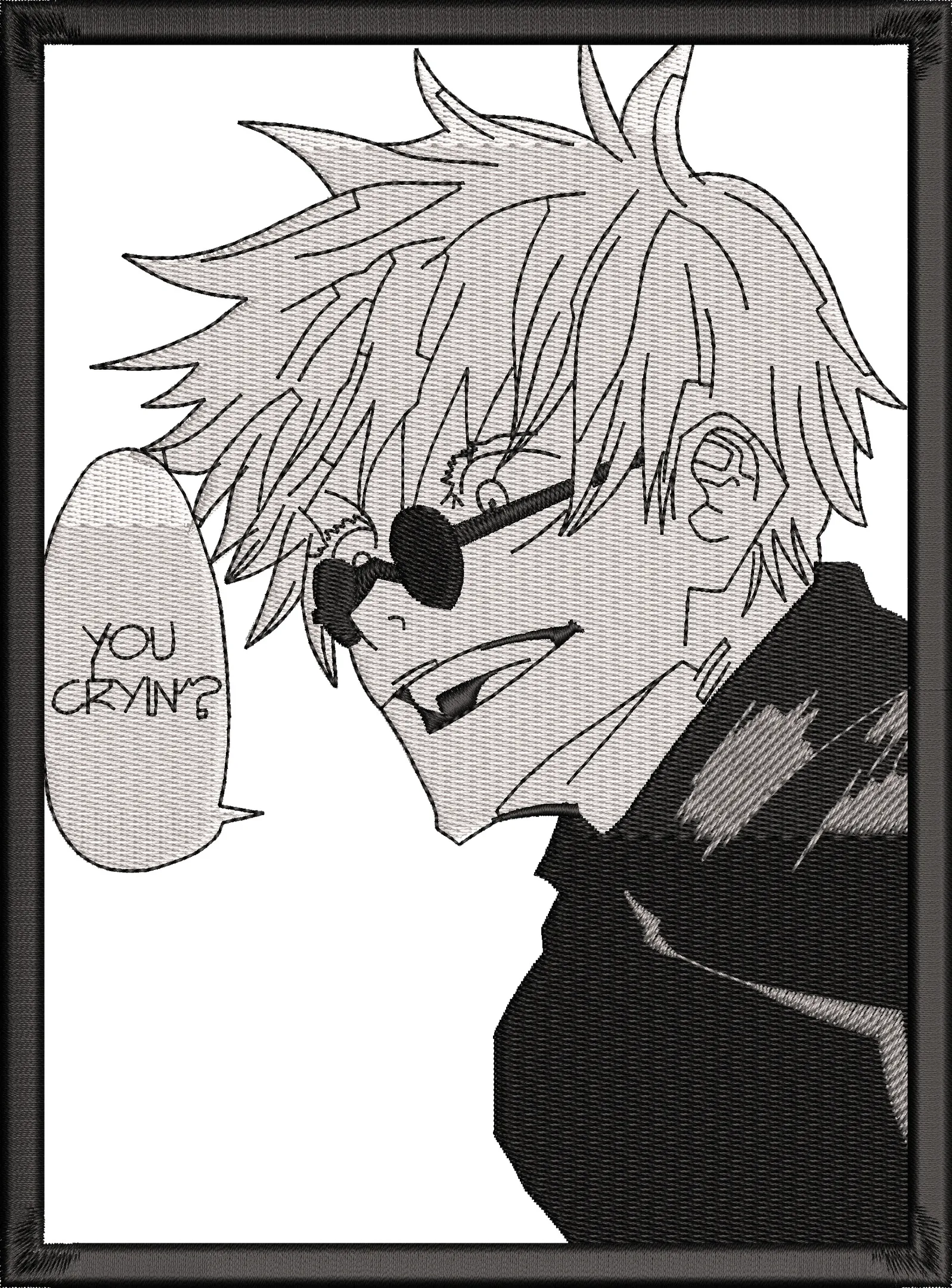  Gojo Satoru You Cryin Manga Panel  embroidery pattern preview