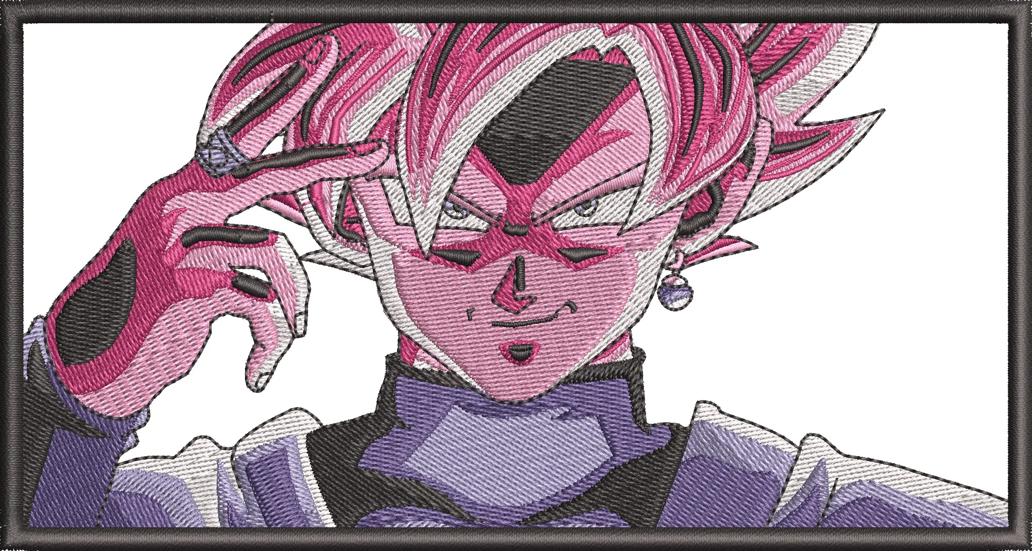  Goku Black Super Saiyan Rosé Embroidery Patch  embroidery pattern preview