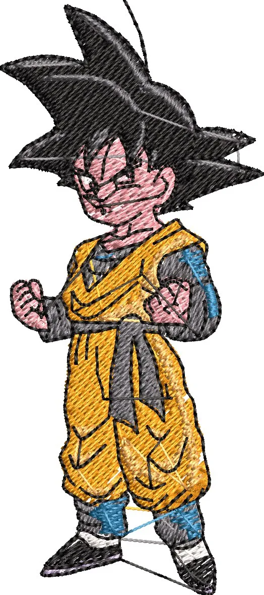  Goku Embroidery Standing Pose  embroidery pattern preview