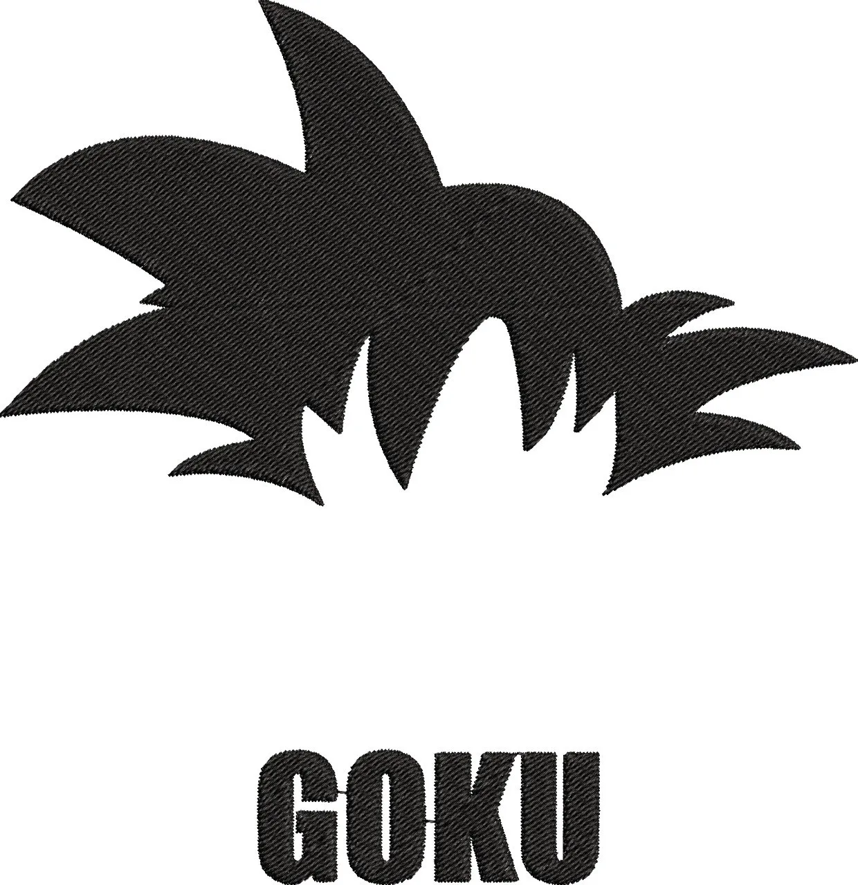  Goku Hair Silhouette with Name Text  embroidery pattern preview