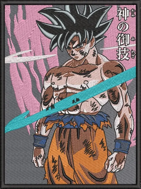  Goku Ultra Instinct Embroidered Style  embroidery pattern preview