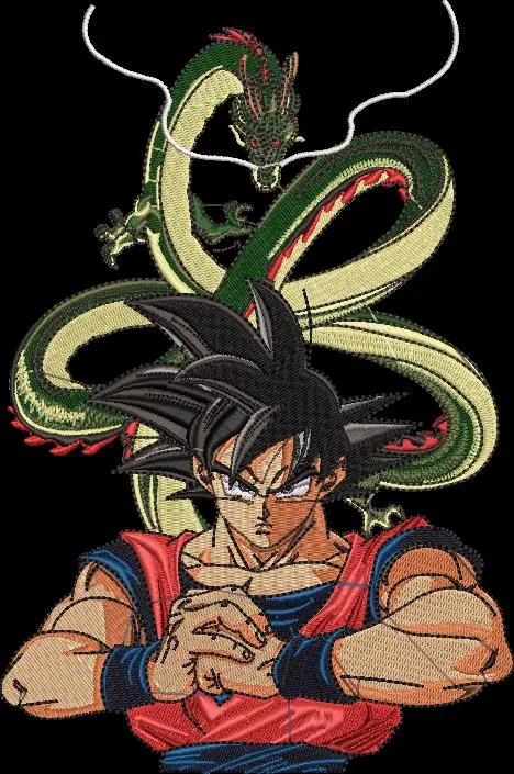  Goku with Shenron Embroidered Art  embroidery pattern preview