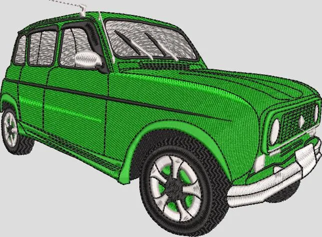  Green Classic Car Embroidery Design  embroidery pattern preview