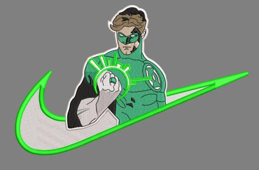  Green Lantern with Nike Logo  embroidery pattern preview