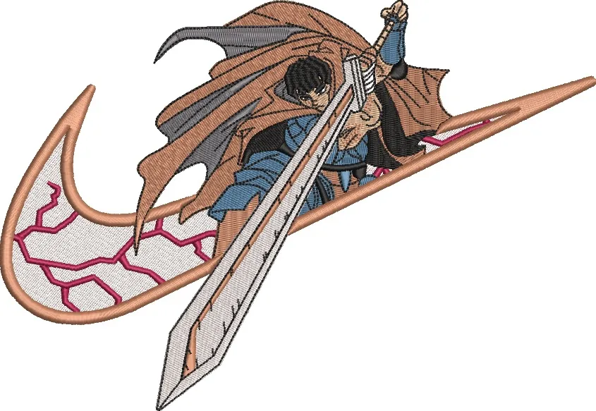  Guts with Dragonslayer Sword in Nike Logo  embroidery pattern preview