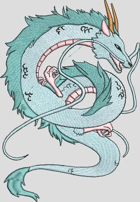  Haku Spirited Away Embroidered Dragon Patch  embroidery pattern preview