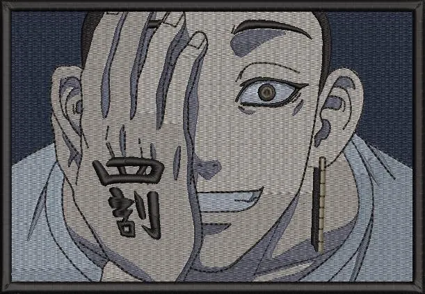  Hanami from Jujutsu Kaisen with Kanji Tattoo  embroidery pattern preview