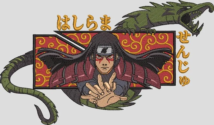  Hashirama Senju with Wood Dragon Embroidery  embroidery pattern preview