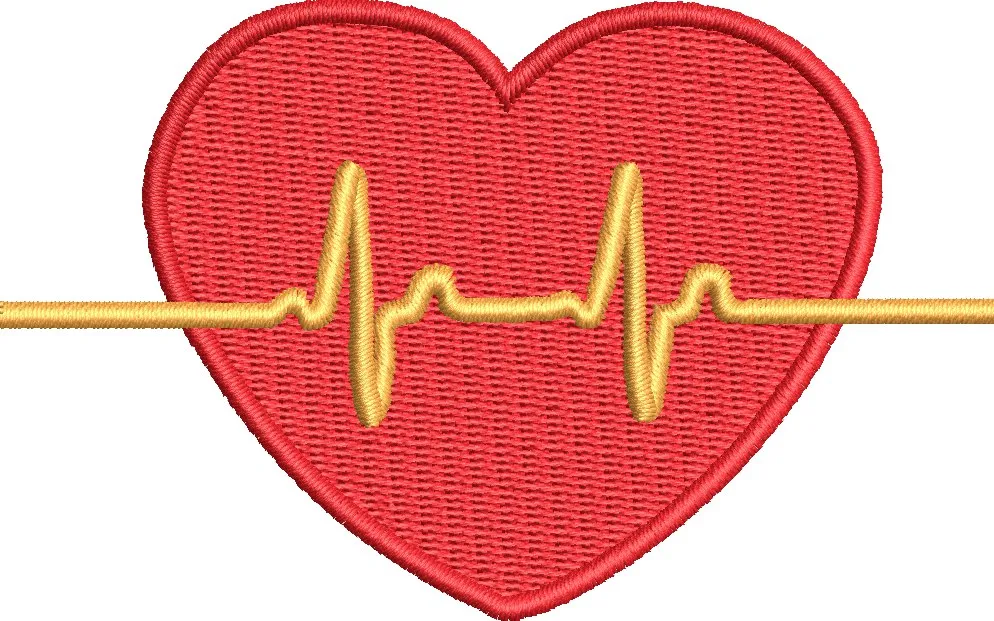  Heart with ECG Line Embroidery  embroidery pattern preview