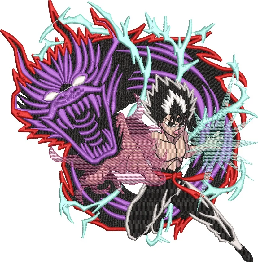  Hiei with Dragon of the Darkness Flame Yu Yu Hakusho Embroidery  embroidery pattern preview