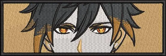  Intense Amber Eyes Anime Embroidery Patch  embroidery pattern preview