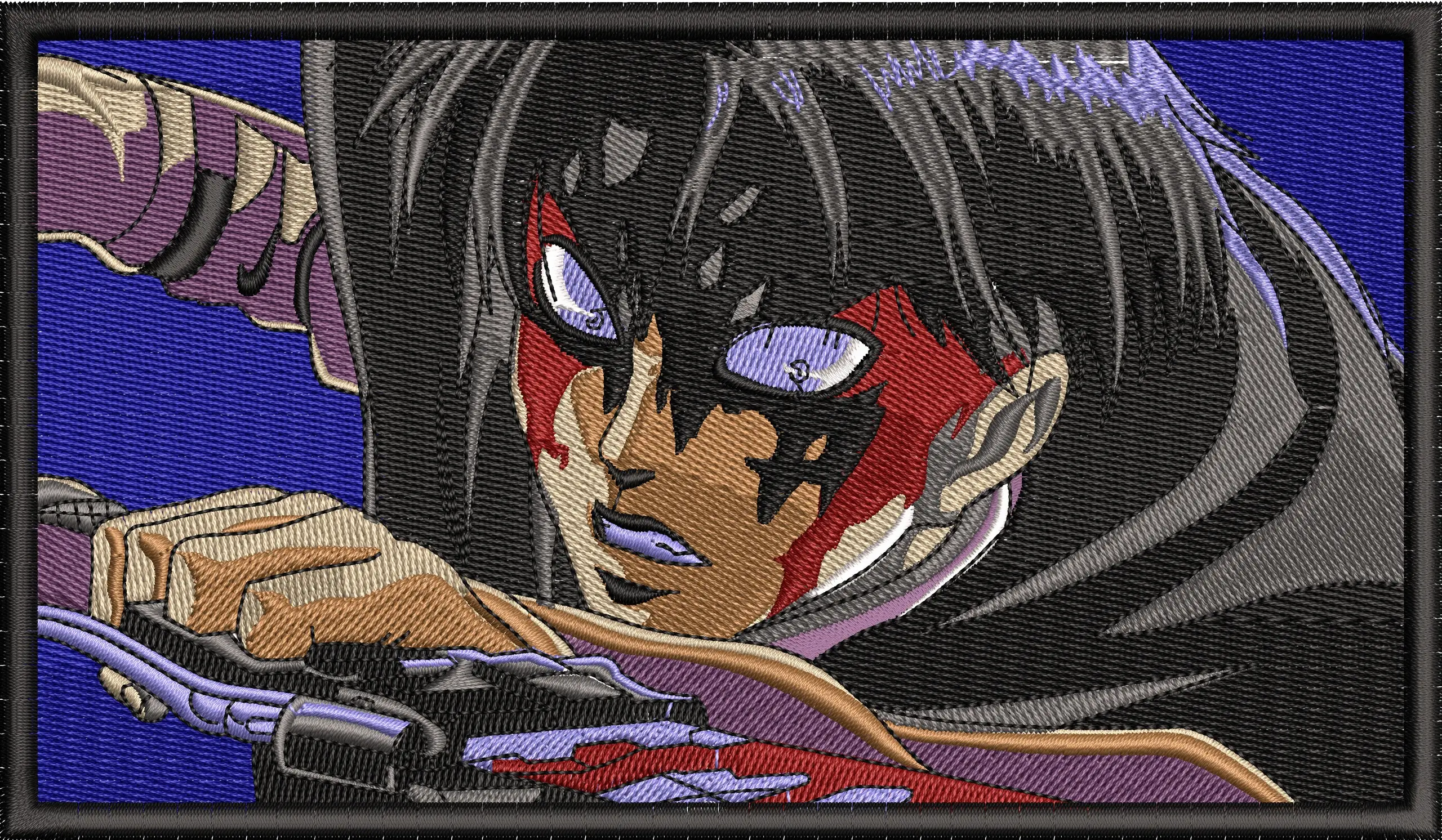  Intense Anime Character with Mask and Motorcycle  embroidery pattern preview