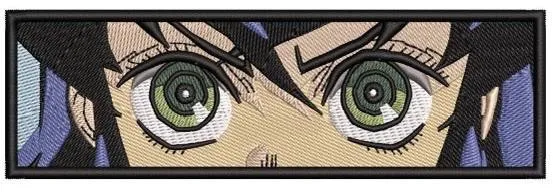  Intense Green Anime Eyes Closeup  embroidery pattern preview