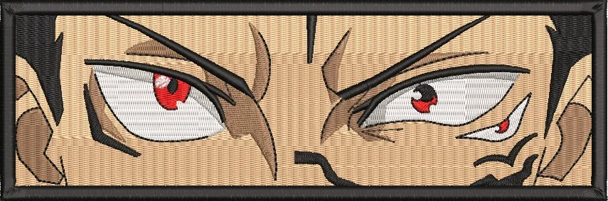  Intense Red Eyed Anime Gaze  embroidery pattern preview