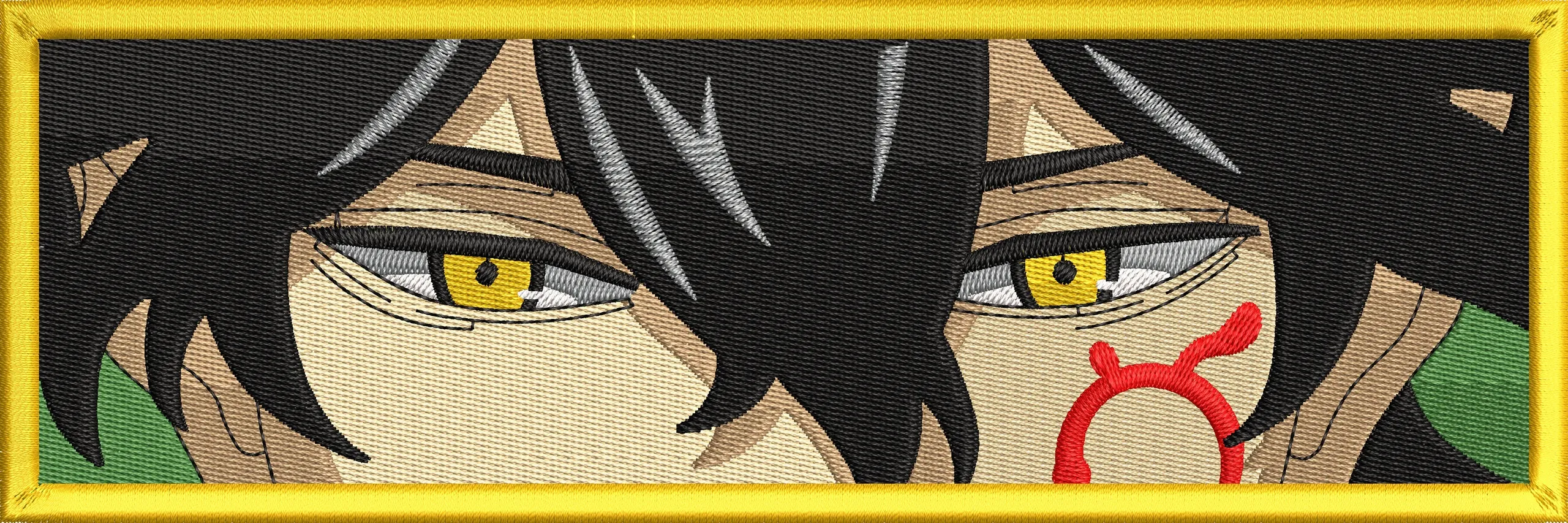  Intense Yellow Eyes Embroidered Anime Face  embroidery pattern preview
