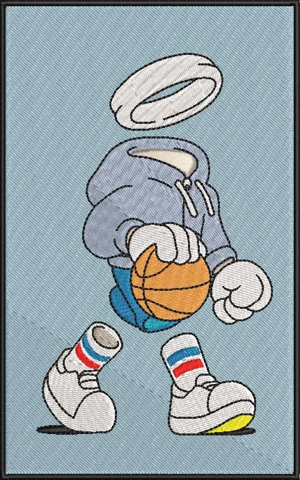  Invisible Basketball Player in Hoodie  embroidery pattern preview