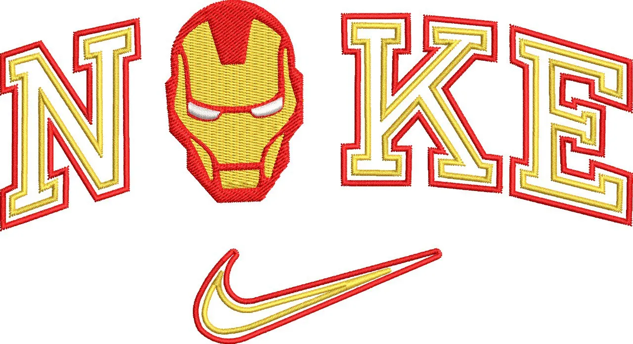  Iron Man Nike Parody Embroidery  embroidery pattern preview