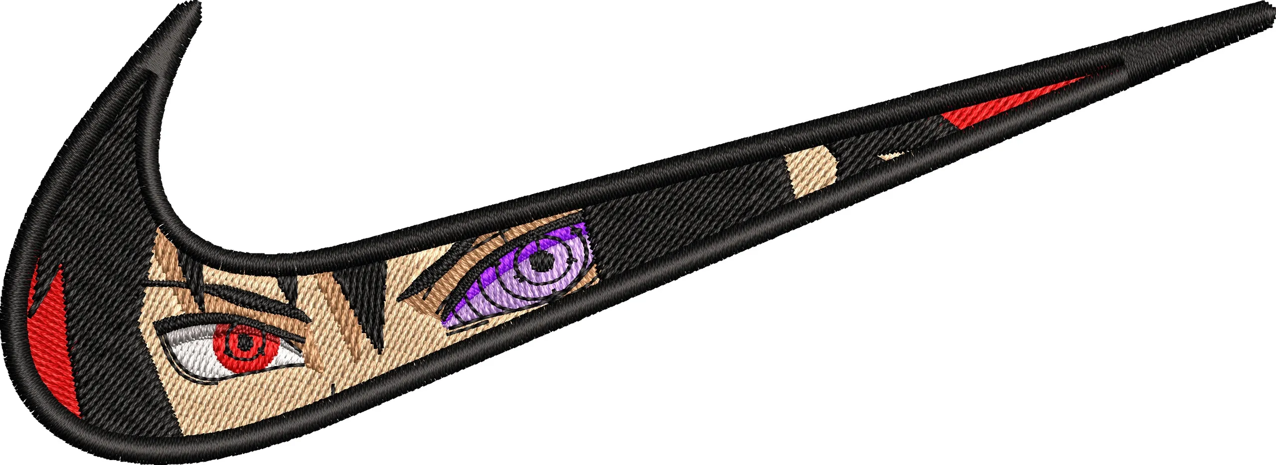 Itachi Eyes in Nike Swoosh  embroidery pattern preview