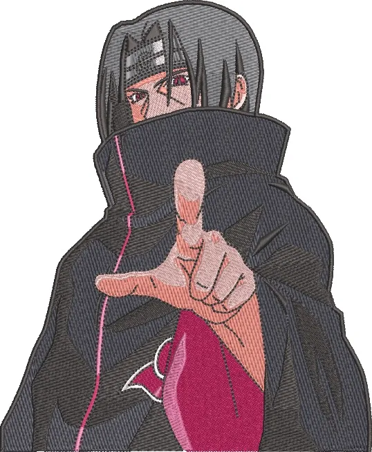  Itachi Uchiha Akatsuki Cloak Pose  embroidery pattern preview
