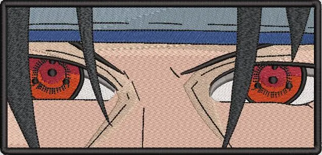  Itachi Uchiha Sharingan Eyes Patch  embroidery pattern preview