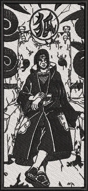  Itachi Uchiha Throne Monochrome Patch  embroidery pattern preview