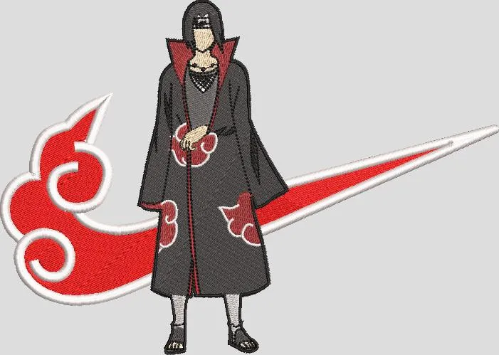  Itachi Uchiha with Akatsuki Cloud Patch Style  embroidery pattern preview