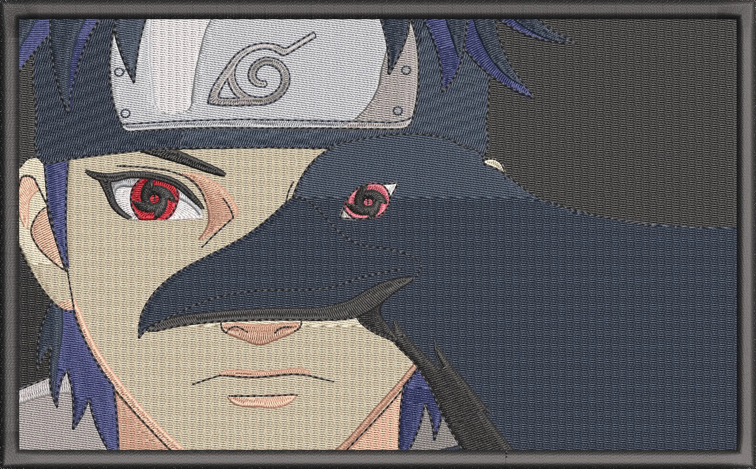  Itachi Uchiha with Crow Embroidery Style  embroidery pattern preview