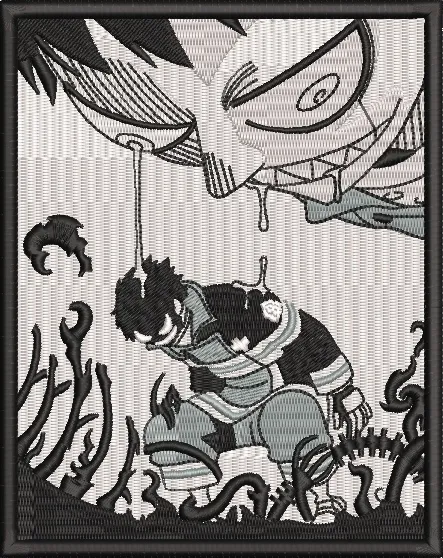  Izuku Midoriya Vs Overhaul Stylized Battle  embroidery pattern preview