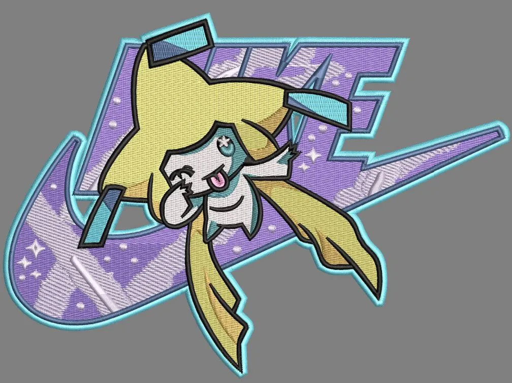  Jirachi with Nike Logo Patch  embroidery pattern preview