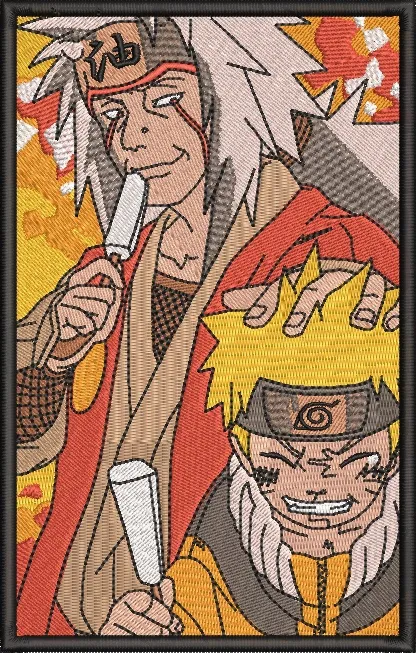  Jiraiya and Naruto Eating Popsicles  embroidery pattern preview