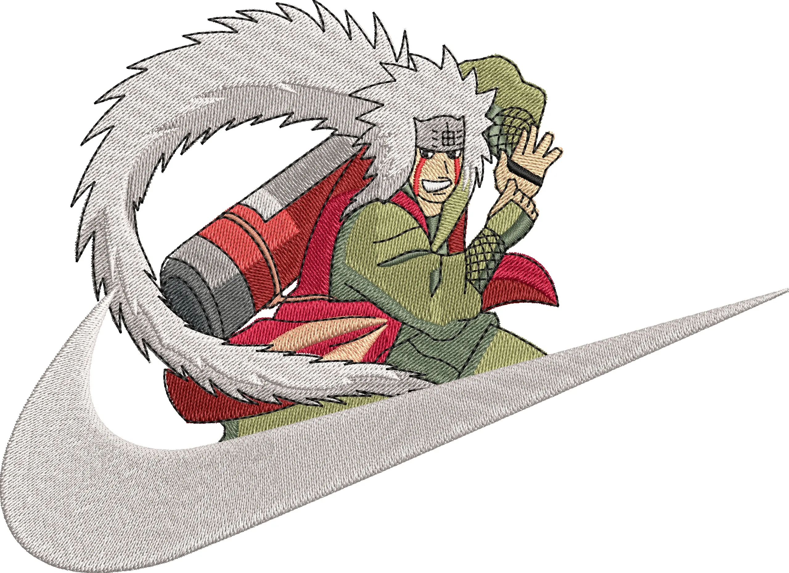  Jiraiya in Nike Swoosh Embroidery  embroidery pattern preview
