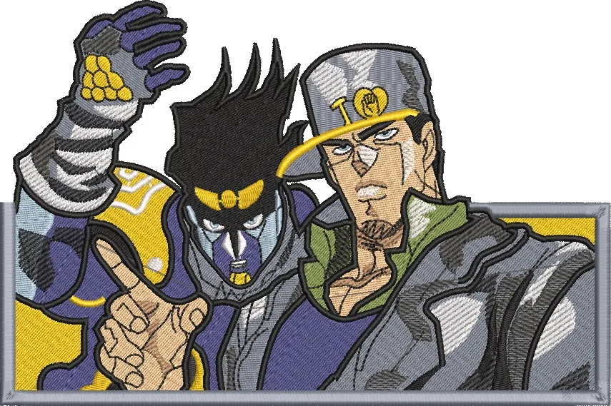  Jotaro Kujo and Star Platinum Patch  embroidery pattern preview