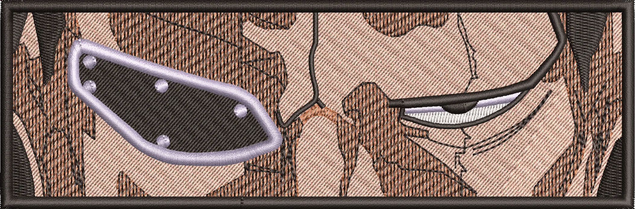  Kakashi Eye Closeup Embroidery Patch Style  embroidery pattern preview