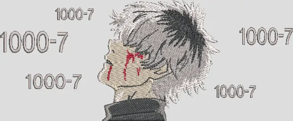  Kaneki Ken Bloody Crying 1000 Minus 7  embroidery pattern preview