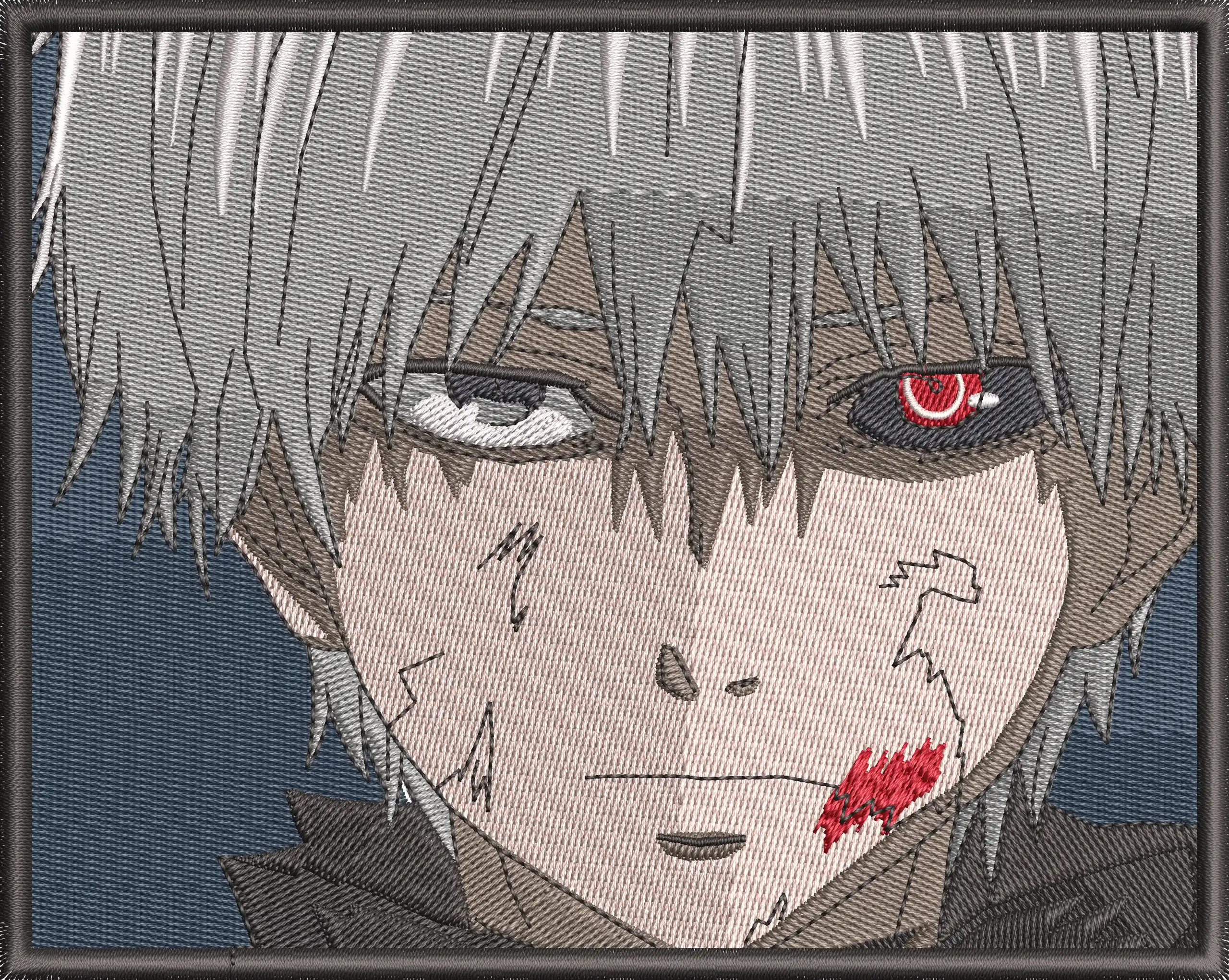  Kaneki Ken from Tokyo Ghoul Embroidered Patch  embroidery pattern preview