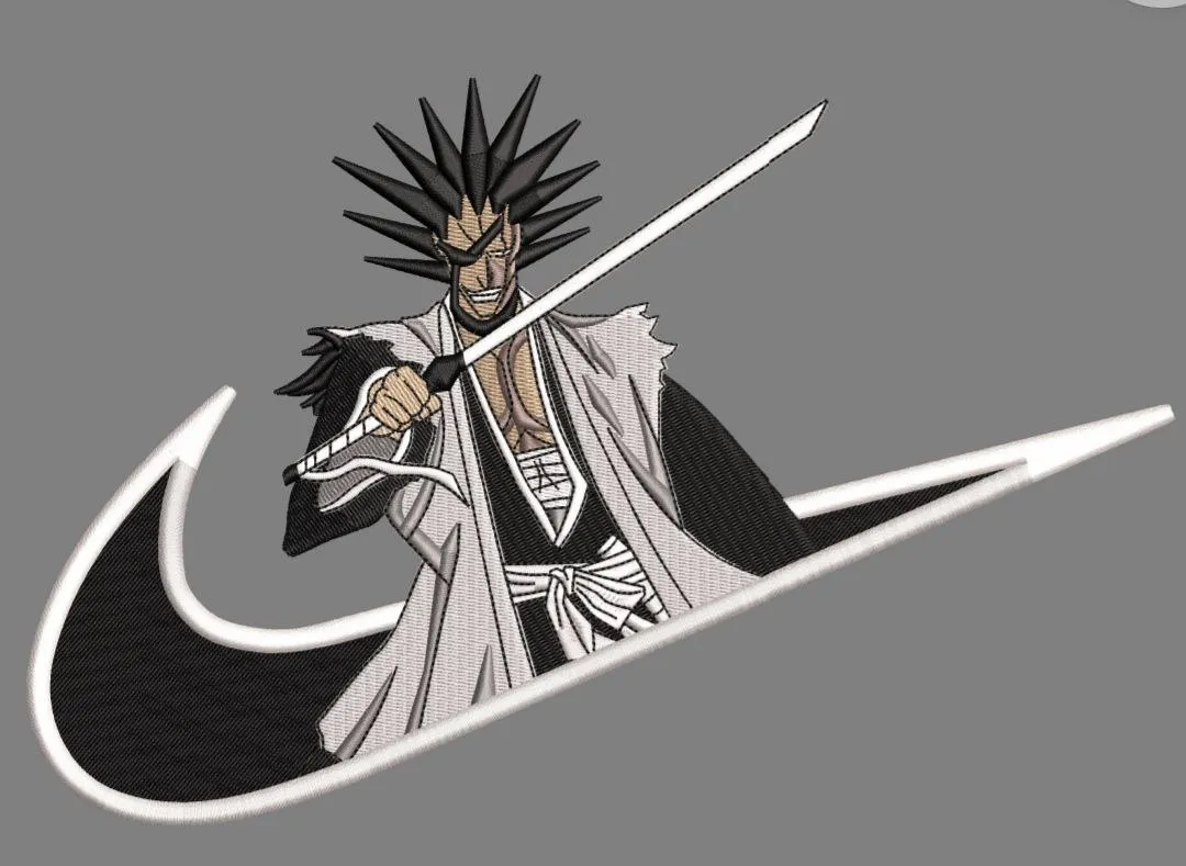  Kenpachi Zaraki with Nike Swoosh  embroidery pattern preview