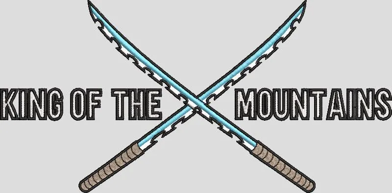  King of the Mountains Crossed Swords  embroidery pattern preview