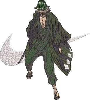  Kisuke Urahara with Nike Swoosh  embroidery pattern preview