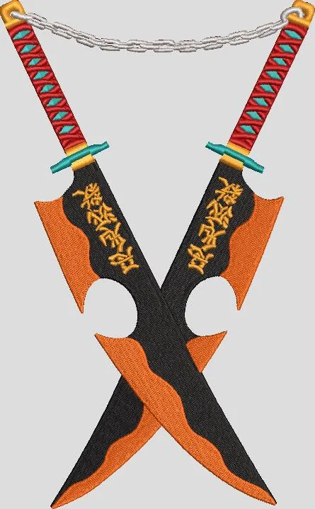  Kratos Blades of Chaos Embroidery  embroidery pattern preview