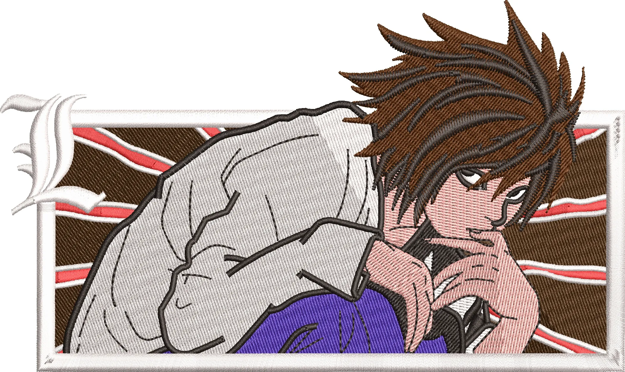  L from Death Note in Rectangular Patch  embroidery pattern preview