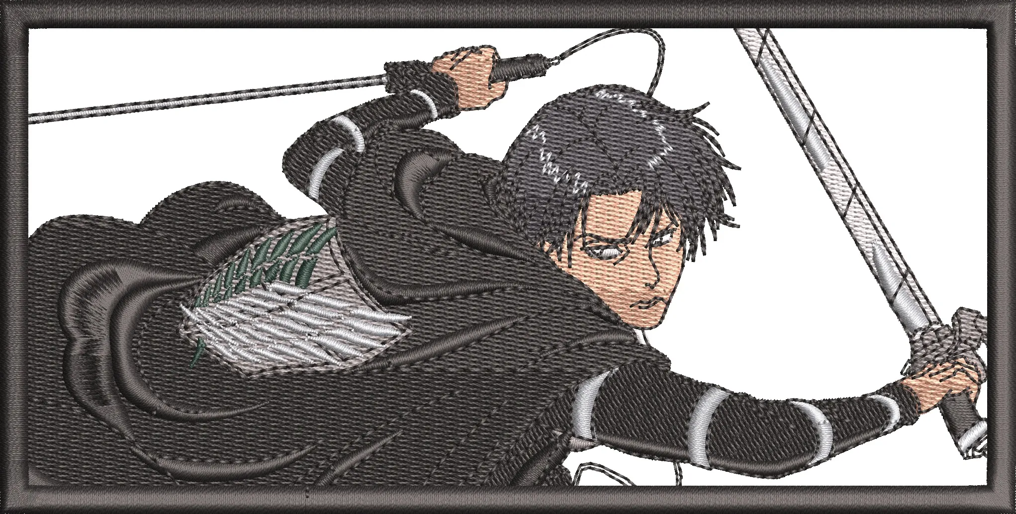  Levi Ackerman Attack Pose Embroidery  embroidery pattern preview