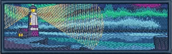  Lighthouse and Aurora Embroidery  embroidery pattern preview