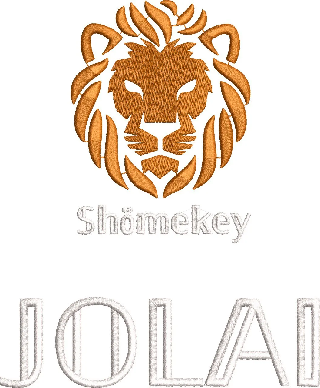  Lion Head Embroidery with Shomekey and JOLAI Text  embroidery pattern preview