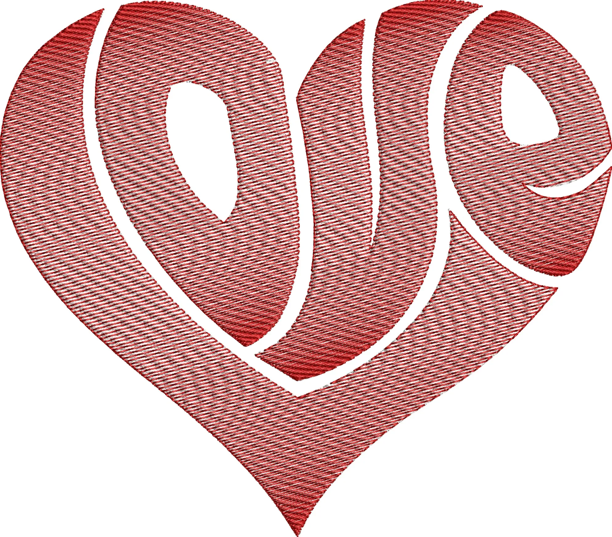  Love Word Shaped as Heart Embroidery  embroidery pattern preview